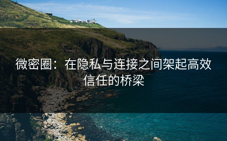 微密圈：在隐私与连接之间架起高效信任的桥梁