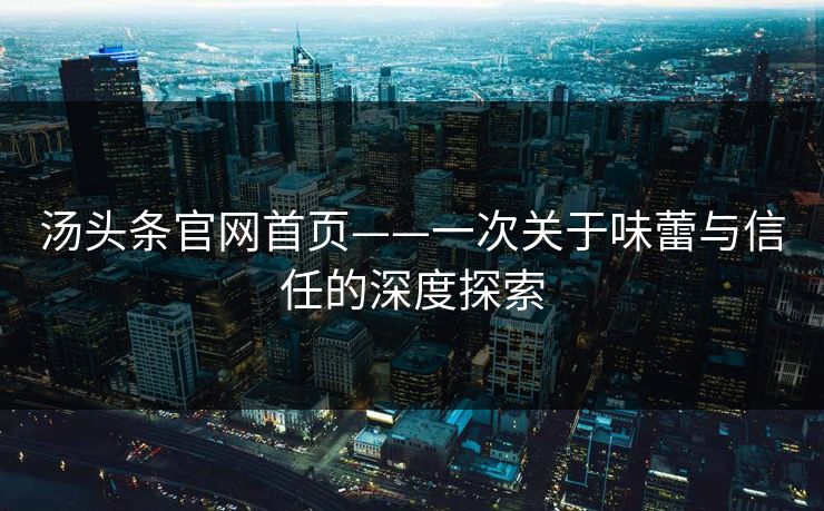汤头条官网首页——一次关于味蕾与信任的深度探索